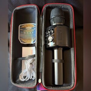 New Bonaok Black Wireless Microphone with Carry Case Rechargeable